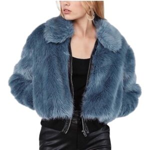 EXPRESS x Negin Mirsalehi Faux Fur Bomber Jacket. Size S NWT